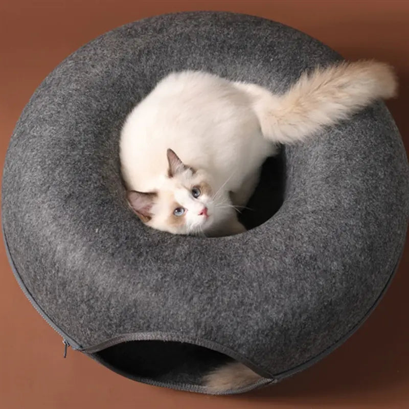 Lit Donut pour Chat et Tunnel Interactif de Jeux