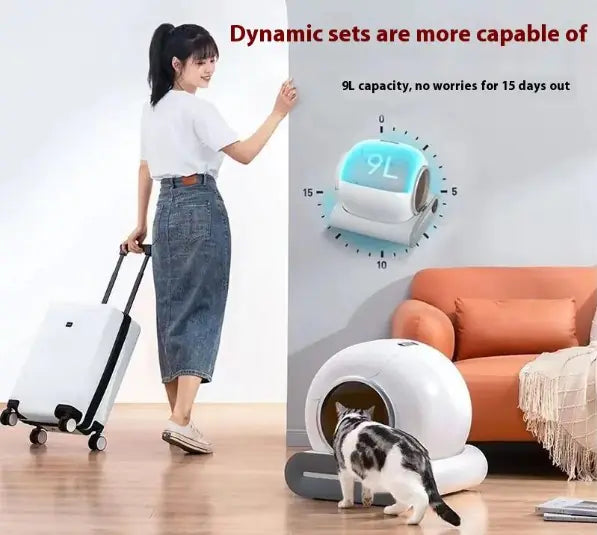 Toilette Automatique pour Chat avec Ramasse-Crottes Intégré