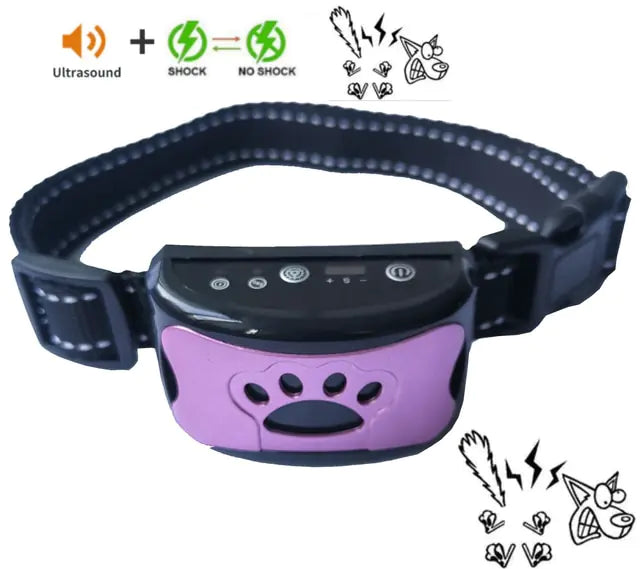 Collier de Dressage pour Chiens Anti-Aboiement Ultrasonique USB