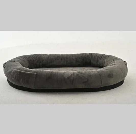 Grand Lit pour Chien Humain Gris Foncé