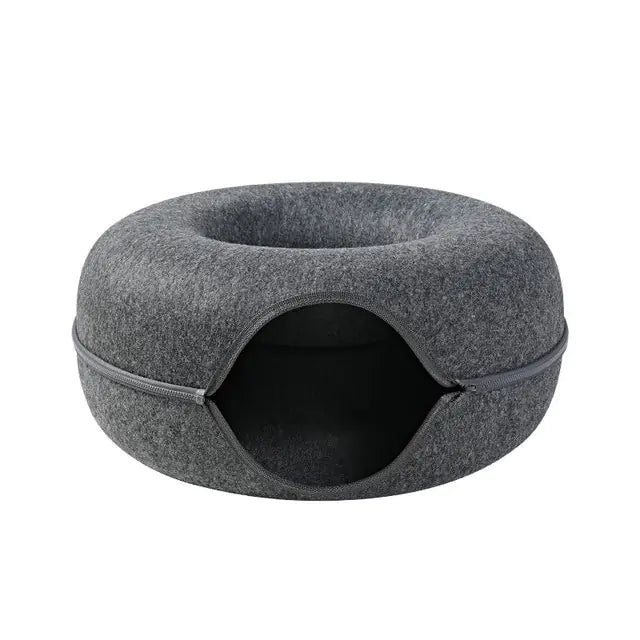 Lit Donut pour Chat et Tunnel Interactif de Jeux