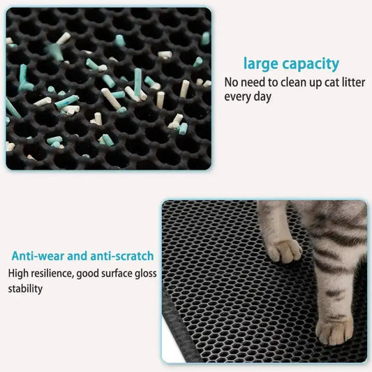 Tapis de litière pour chat à double couche